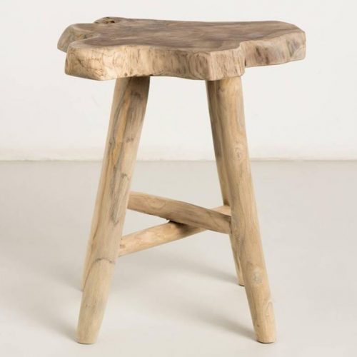 Mesa de café Arthur de Ofelia de madera natural con un estilo Wabi Sabi